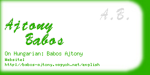 ajtony babos business card
